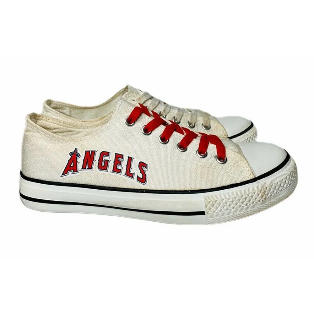 Los Angeles Angels Unisex Canvas Baseball Shoes MLB Sneakers Sz 39 M 6.5 W 8.5 - Picture 1 of 11